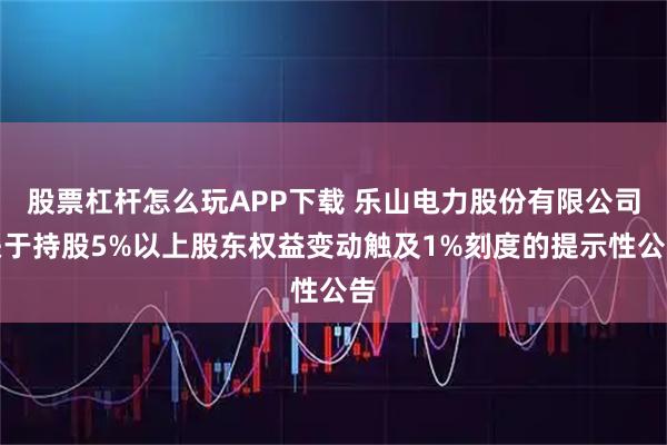 股票杠杆怎么玩APP下载 乐山电力股份有限公司关于持股5%以上股东权益变动触及1%刻度的提示性公告