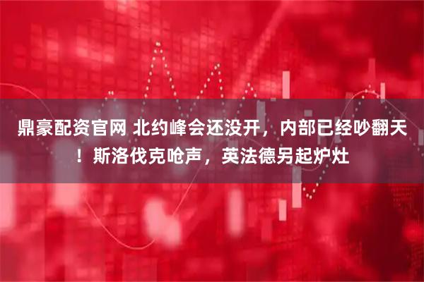 鼎豪配资官网 北约峰会还没开，内部已经吵翻天！斯洛伐克呛声，英法德另起炉灶